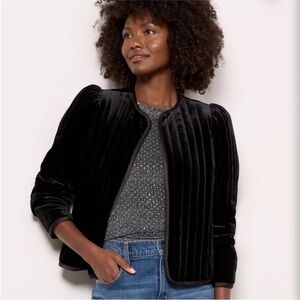 Sanctuary Quilted Velvet Jacket in Black